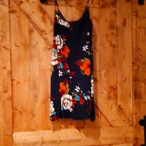 Black floral mini dress